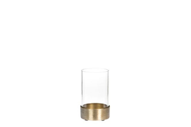 Hovedbilde Glasslykt messing/glass 6x10 ...