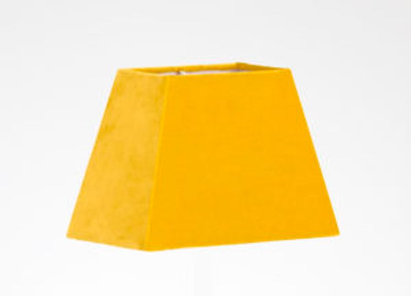 Lampeskjerm Savoy rektangel gul 20x12 cm