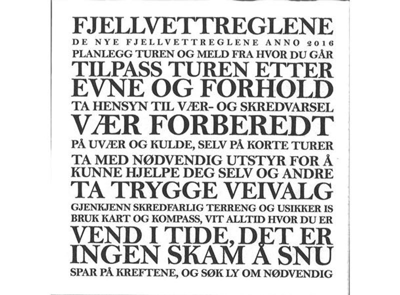 Servietter 20 pk Fjellvettreglene