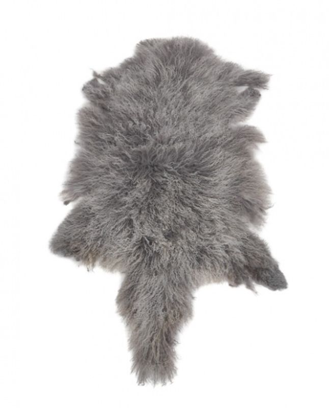 Tibetansk lammeskinn grey snowtop