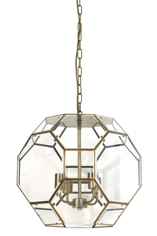 Taklampe Glass/brass Ø50x53 cm