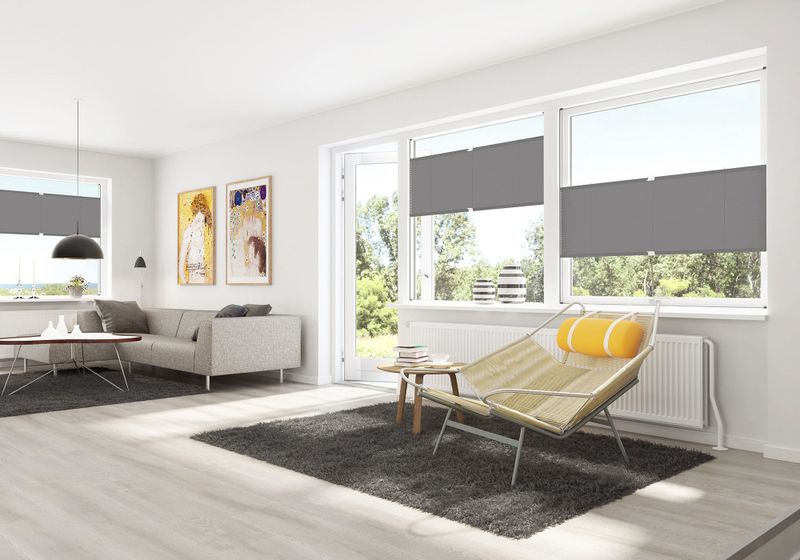 Plissegardin Hvit Flex med grep 120x130