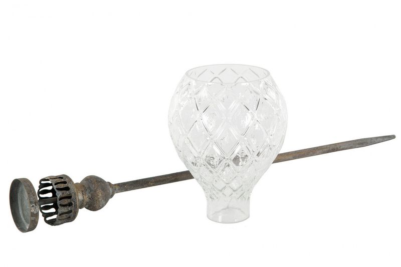 Lyslykt messing/glass stick