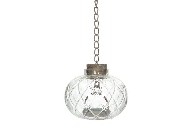 Hovedbilde Lyslykt heng glass/metall ...