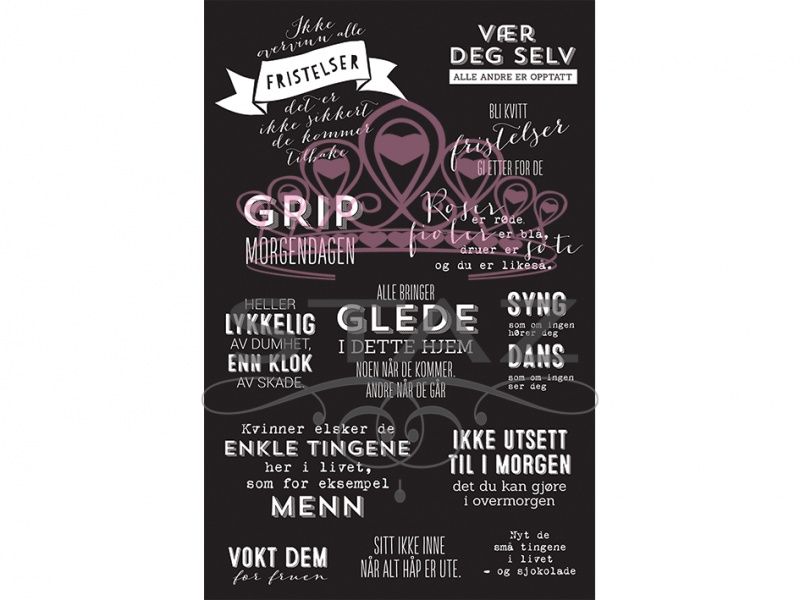 Rubons Hvit tekst/hvite ordtak