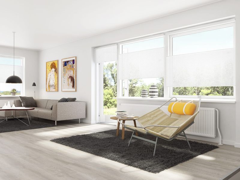 Plissegardin Hvit Touch Split 100x160