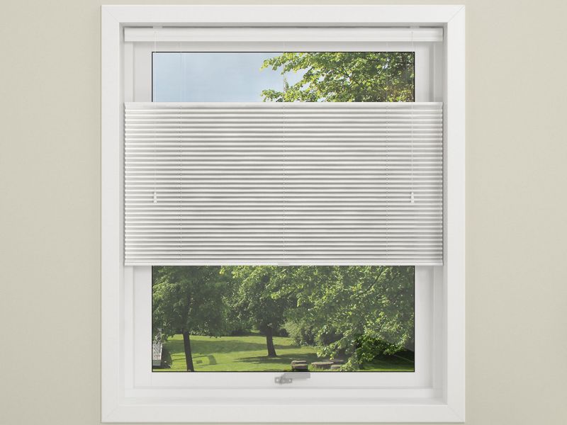Plissegardin Hvit Touch Split 140x160