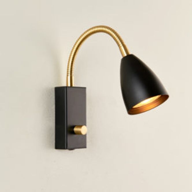 Hovedbilde Vegglampe Elias Sort m/dimmer ...