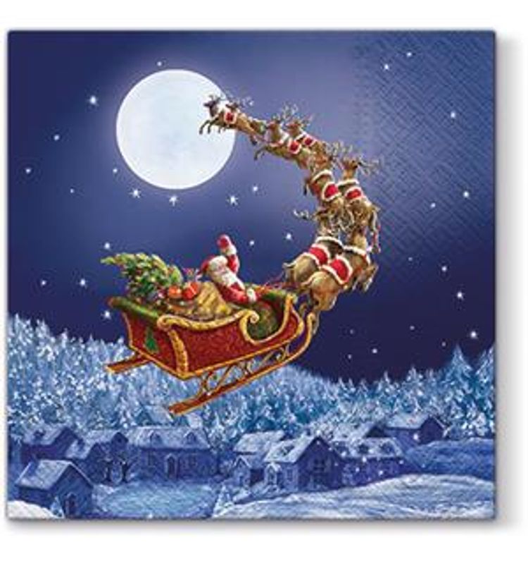 Serviett Lunsj Chrismas sleigh.. 33x33 cm