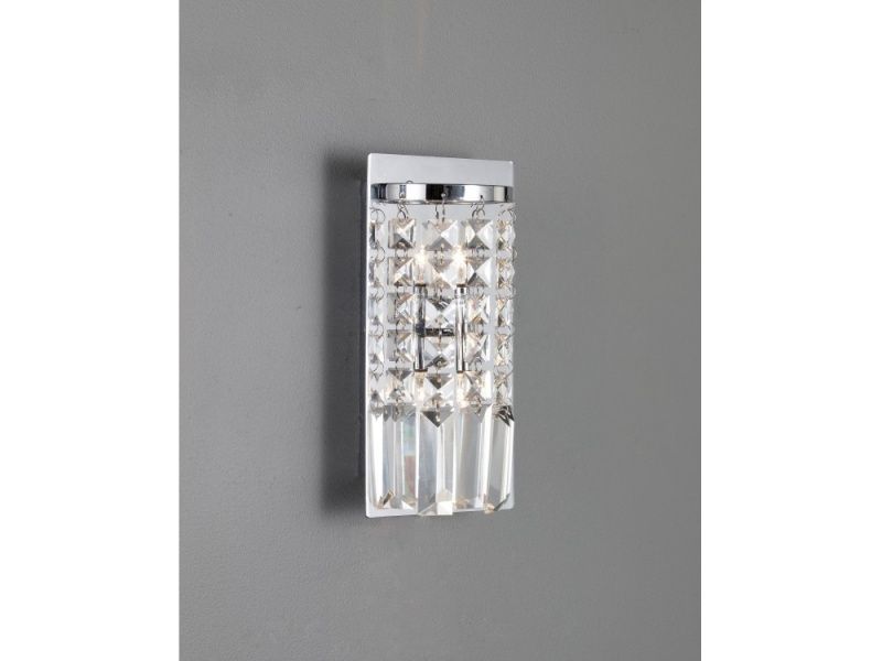 Vegglampe Benito m/krystaller 2xG4. 22 x11 cm
