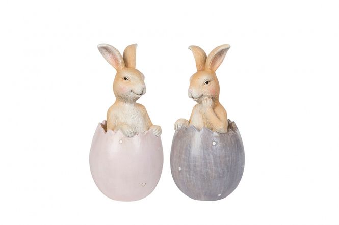 Hovedbilde Kanin i egg Grå 10 cm