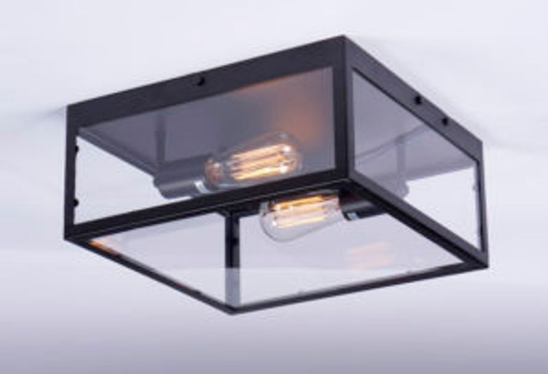 Plafond Dovre Sort/glass 36x36 cm