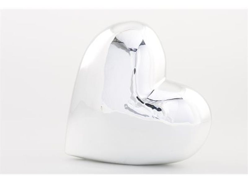 Hjerte stående sølv keramikk H: 18 cm