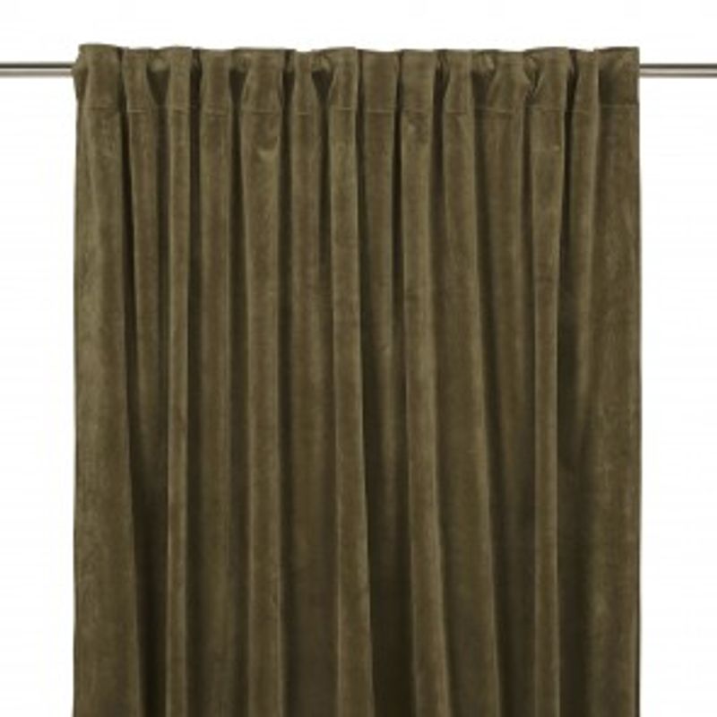 Fløyelsgardin Velvet Oliven 2x140x240