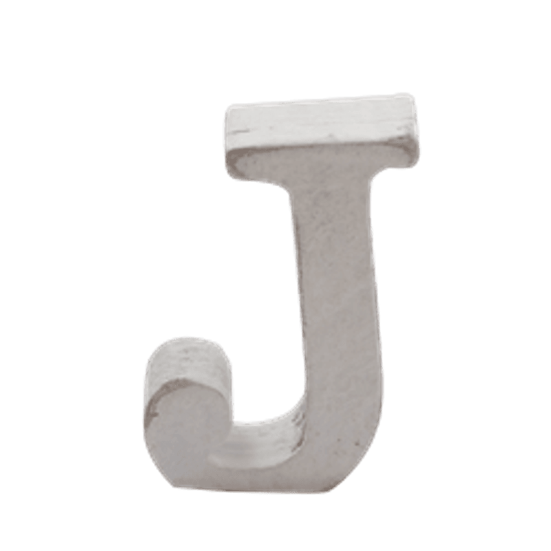 Trebokstav J hvit 6cm