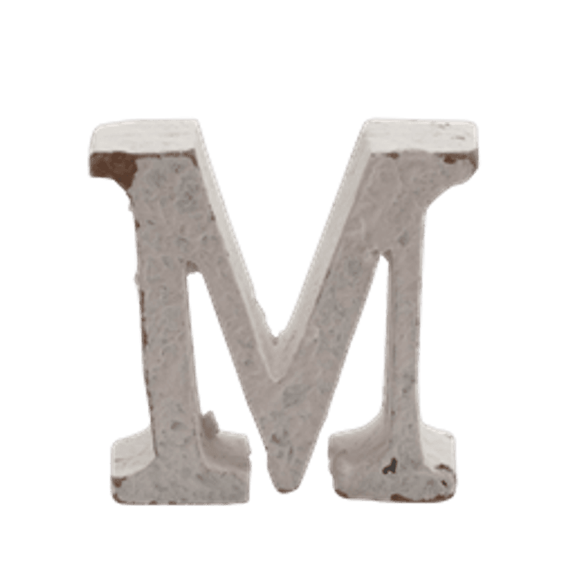 Trebokstav M hvit 6cm