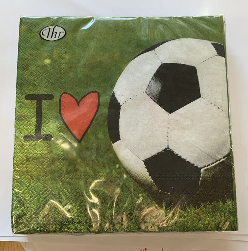 Serviett jeg elsker fotball 