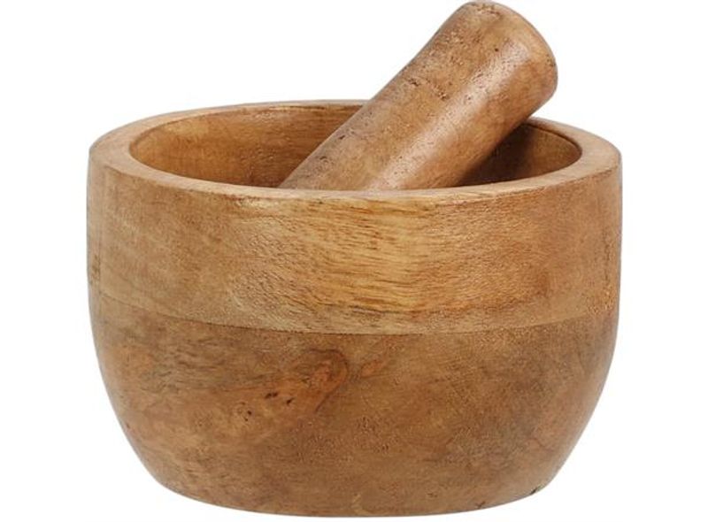 Morter og støter naturlig mango 10x6,5cm