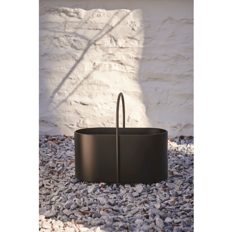 Vedbøtte Svart 50x30x46cm Metall