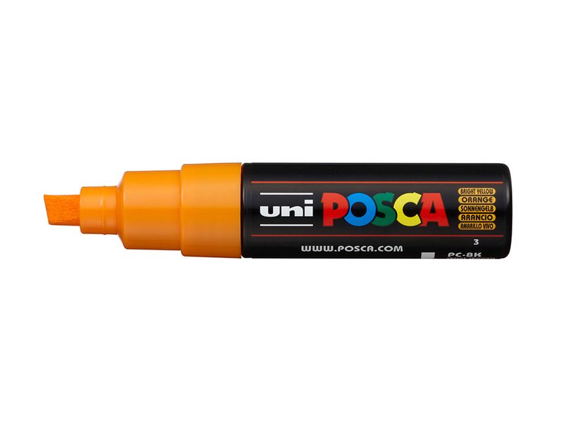 Uni POSCA PC-8K  Chisel 8mm  3 Bright Yellow