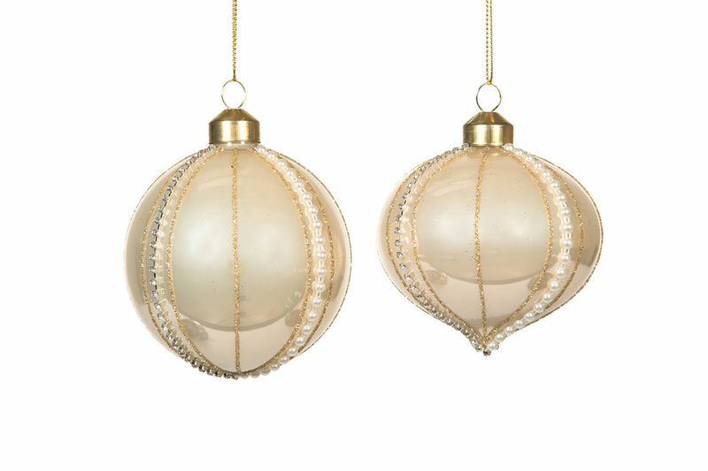 Julekule champagne dråpe Ø8 cm