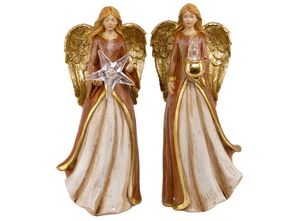 Hovedbilde Engel brun gull LED h:19,5cm ...