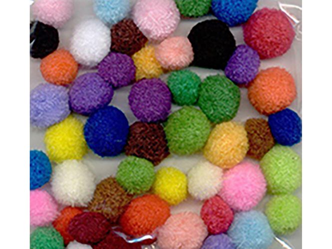 Hovedbilde Pomponger sett mix farger 48 ...