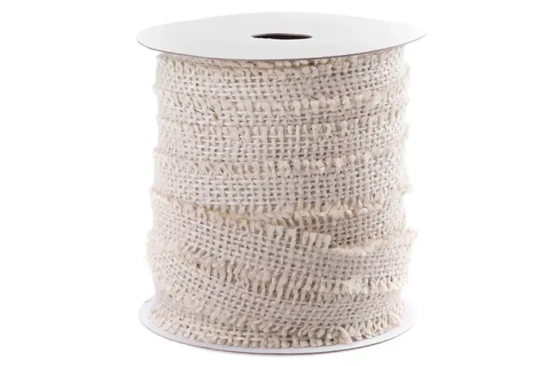Bånd jute creme 2 cm