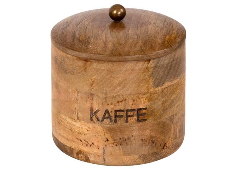 Boks Kaffe mangotre lokk m/metallknott