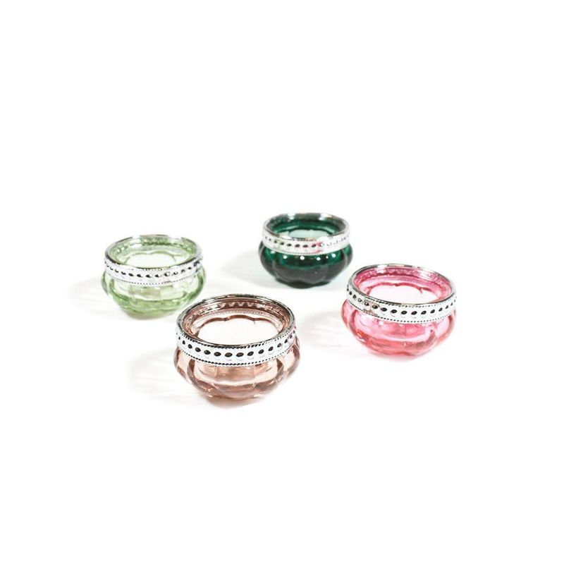 Lysglass sett a 4 stk ass farger 6 cm