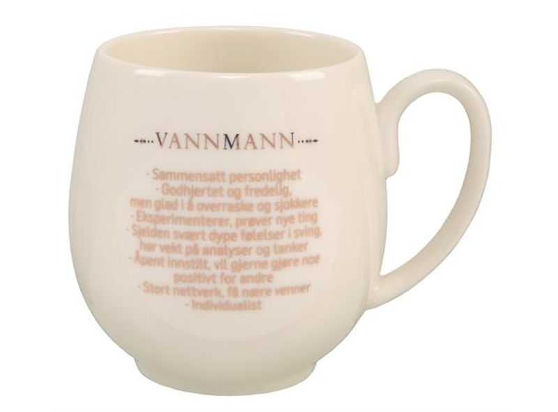 Krus Vannmannen hvit m/gull 9,5cm 400ml