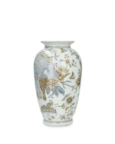 Vase/urne med papegøye mønster Ø21 x 35 cm
