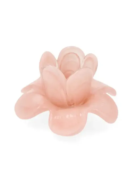 Telysholder blomst Rosa glass 12 x 7 cm